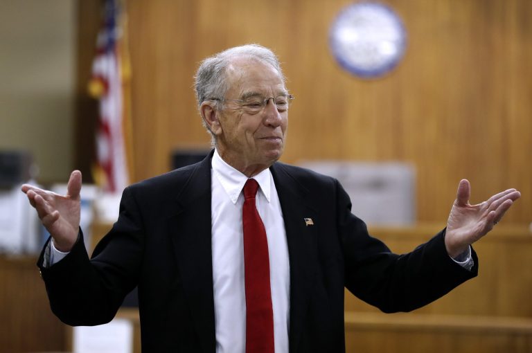 Grassley was responding to a Feinstein letter requesting the Senate Judiciary Committee look into details surrounding Comey's interactions with President Trump before fired. (AP Photo/Charlie Neibergall)