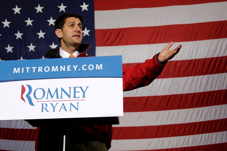 Republican vice presidential candidate Paul Ryan speaking at a campaign event in Green Bay, Wis. in October of 2012. Ryan today is totally correct that Ryan back then was totally wrong. (AP)
