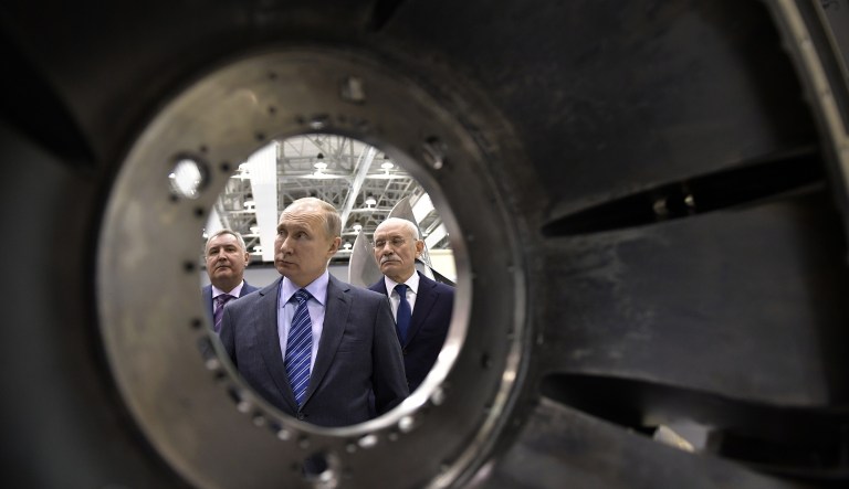 Russian President Vladimir Putin approved a $2.8 billion deal to upgrade 10 TU-160 strategic bombers. Between the large price tag of $2.8 billion and the prospective lack of utility, this military decision invites the question: Why is an impoverished Russia spending its limited money this way? (Alexei Nikolsky/Pool Photo via AP)