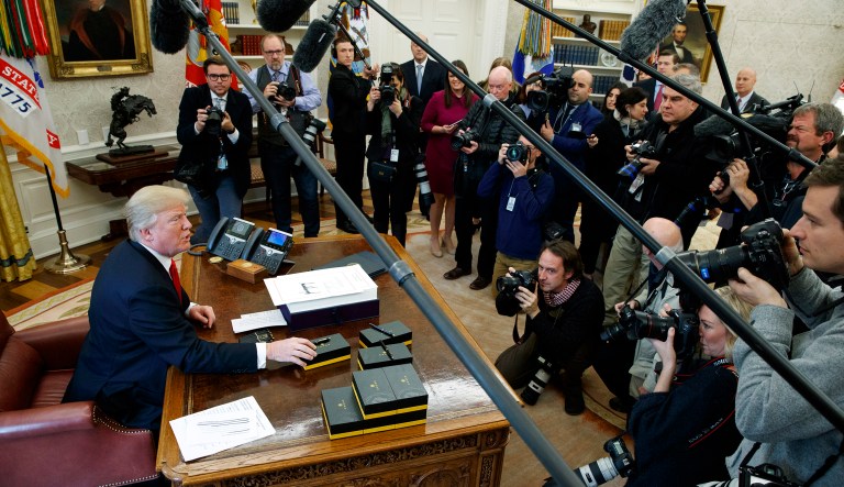 The press can do better. It has to. (AP Photo/Evan Vucci)