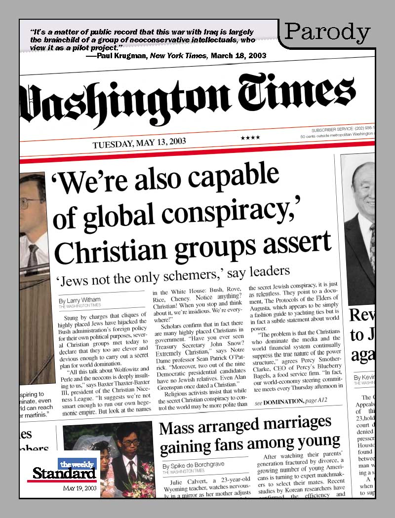 The international Christian conspiracy.