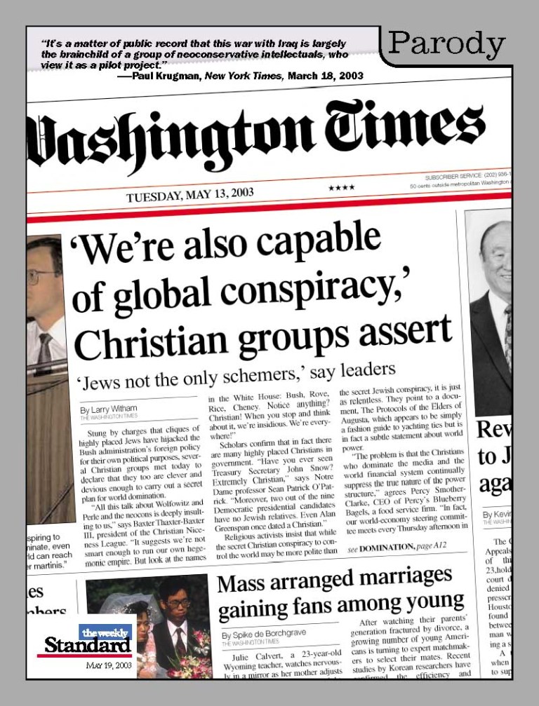 The international Christian conspiracy.