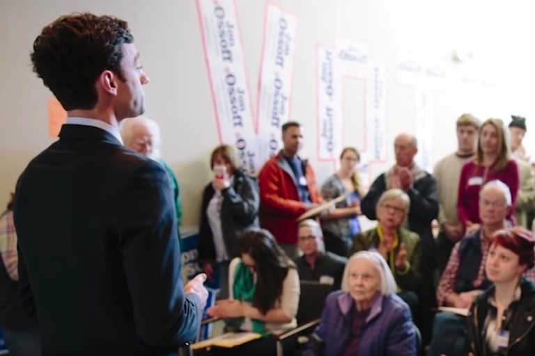 Donors have given $8 million to the Democratic candidate, Jon Ossoff. (Image courtesy screenshot)