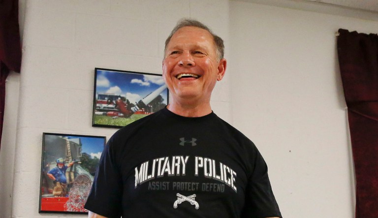 Former Alabama Chief Justice Roy Moore has invited President Trump to his Alabama Senate campaign rally Saturday night. (AP Photo/Brynn Anderson)