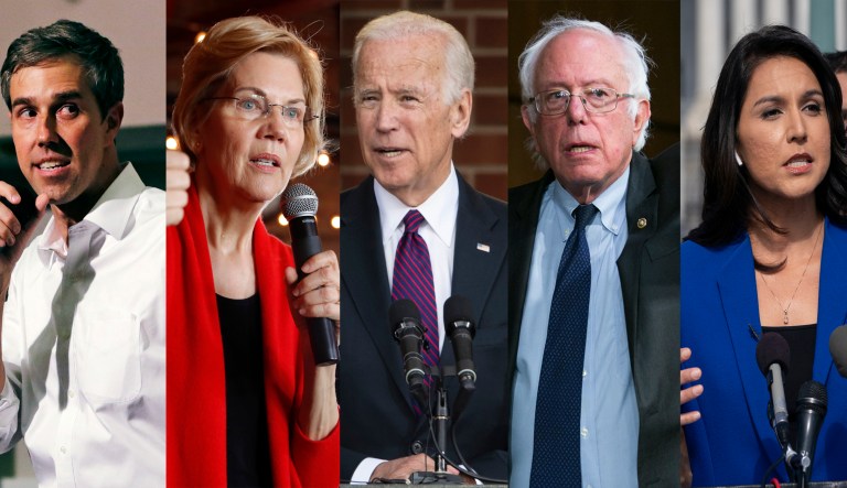 Beto O'Rourke, Elizabeth Warren, Joe Biden, Bernie Sanders, Tulsi Gabbard