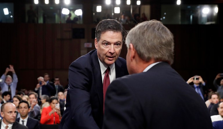 Republicans didn't immediately issue any press releases reacting to Comey's testimony, as they sometimes do when a hearing is a big news event. (AP Photo/Alex Brandon)