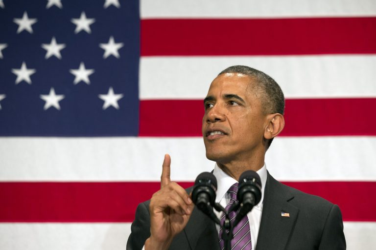 President Obama is on a campaign to make climate change an economic issue, and to nail home the point he's embarrassing Republicans who deny or are skeptical of the contributions humans make to a warming planet. (AP Photo)