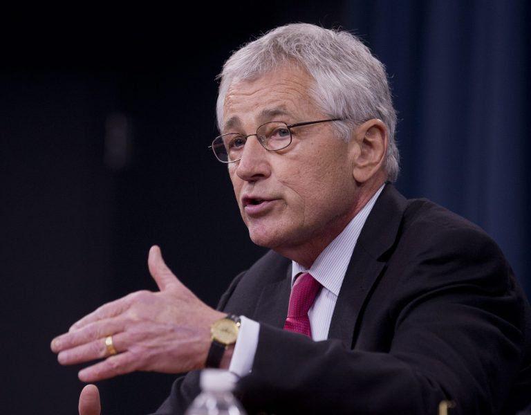 FILE - In this Dec. 4, 2013 file photo, Defense Secretary Chuck Hagel speaks during a news conference at the Pentagon. A defense official says Hagel is going to summon the military's most senior leaders to the Pentagon to discuss serious missteps, leadership lapses and personnel problems in the U.S. nuclear force.  (AP Photo/Manuel Balce Ceneta, File)