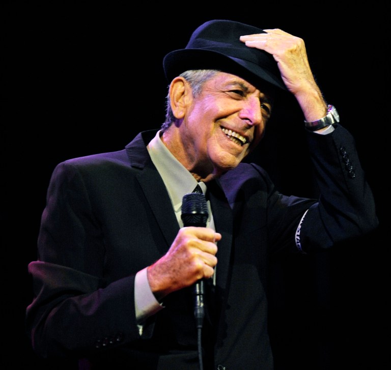   FILE - In this April 17, 2009 file photo, Leonard Cohen performs during the first day of the Coachella Valley Music & Arts Festival in Indio, Calif. It's hard to think of any song that has taken a stranger journey through popular culture than Leonard Cohen's 