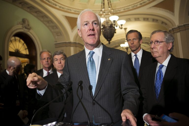 Sen. John Cornyn, R-Texas, calls for Secretary of Veterans Affairs Eric Shinseki to resign in May amid an investigation into allegations of corruption and unnecessary deaths at the Phoenix VA Medical Center. (Photo: Graeme Jennings/Washington Examiner)