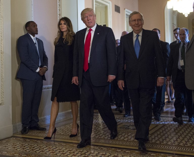 Republican infighting on national security is threatening to erode voter confidence in their leadership on the eve of President-elect Trump's inauguration. (AP Photo/Molly Riley)