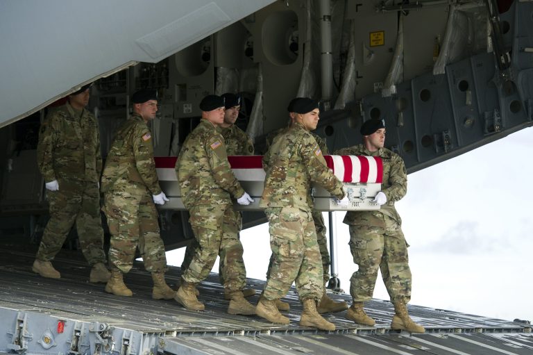 The troops came under fire while on a train, advise and assist mission to help fight the Taliban. (AP Photo/Cliff Owen)