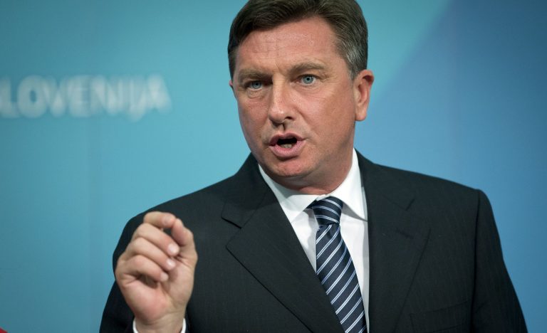   President elect, Slovenia's former prime minister Borut Pahor addresses the media in Ljubljana, Slovenia, Sunday, Dec. 2, 2012. Pahor, who has called for unity in the tiny EU nation amid growing discontent with government tax hikes and spending cuts, won the presidential election. (AP Photo/Darko Bandic)  