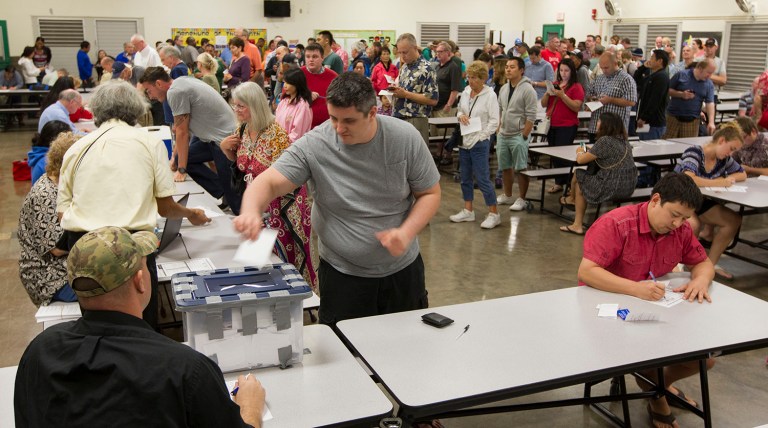 Hawaii, when it was admitted to the Union in 1959, was considered a model of racial tolerance and harmony. Now Hawaii, or at least some nontrivial number of activists supported by appeasement-minded politicians, and Guam seem to be bent on racial separatism. (AP Photo/Eugene Tanner)