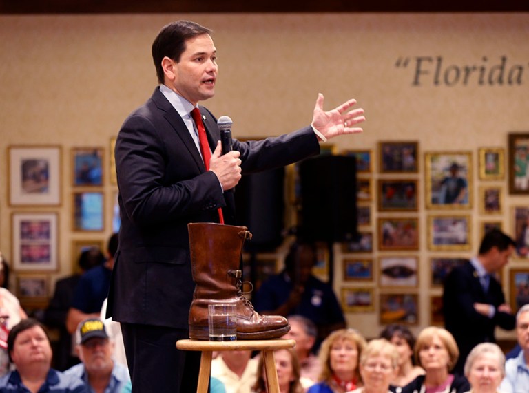 Rubio said that he is concerned escalating campaign violence could lead to someone being killed. (AP Photo/Gerald Herbert)