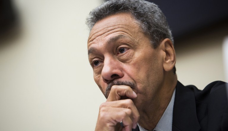 Melvin "Mel" Watt, director of the Federal Housing Finance Agency (FHFA), listens during a House Financial Services Committee hearing in Washington, D.C., U.S., on Tuesday, Dec. 8, 2015. The Financial Stability Oversight Council's effort to enhance its transparency is "important," Securities and Exchange (SEC) Commissioner Mary Jo White said at the hearing.