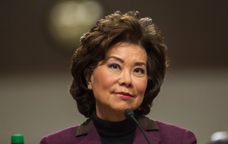 Elaine Chao, the wife of Senate Majority Leader Mitch McConnell, sailed through her confirmation hearings with warm wishes from both sides of the aisle, after winning approval in committee by voice vote. (AP Photo/Zach Gibson)