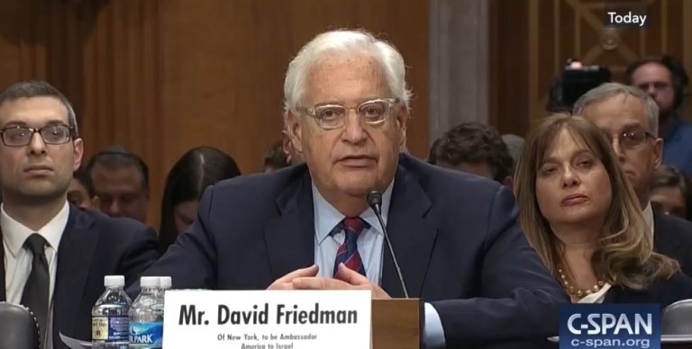 Senate Committee Approves Trump Pick for Israel Envoy