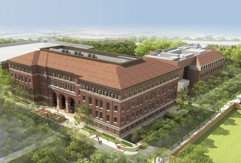 This artist's rendering provided by the University of Southern California shows the proposed bioscience center, to be built with  $50 million to be donated by Gary K. Michelson. (AP/USC)