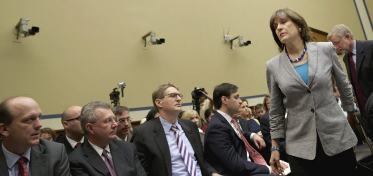 Internal Revenue Service Director of Exempt Organizations Lois Lerner leaves a hearing of the House Oversight and Government Reform Committee after refusing to testify May 22, 2013 in Washington, D.C. (Photo by Chip Somodevilla/Getty Images)