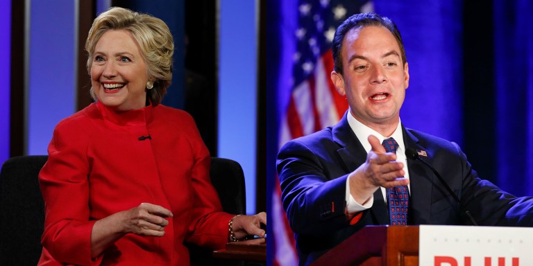 Republican National Committee Chair Reince Priebus said the legal question on Hillary Clinton's alleged pay-to-play actions in the State Department would come down to whether it was OK to sell her time to special interests as a public servant. (AP Images)