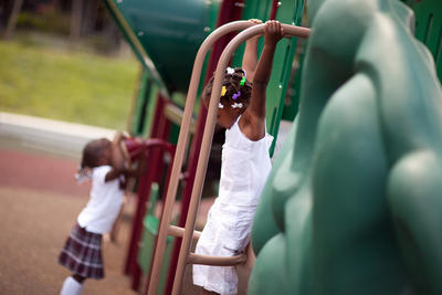 Pre-schoolers play on the playground at Wilson Elementary in NW DC. (Andrew Harnik/Examiner)