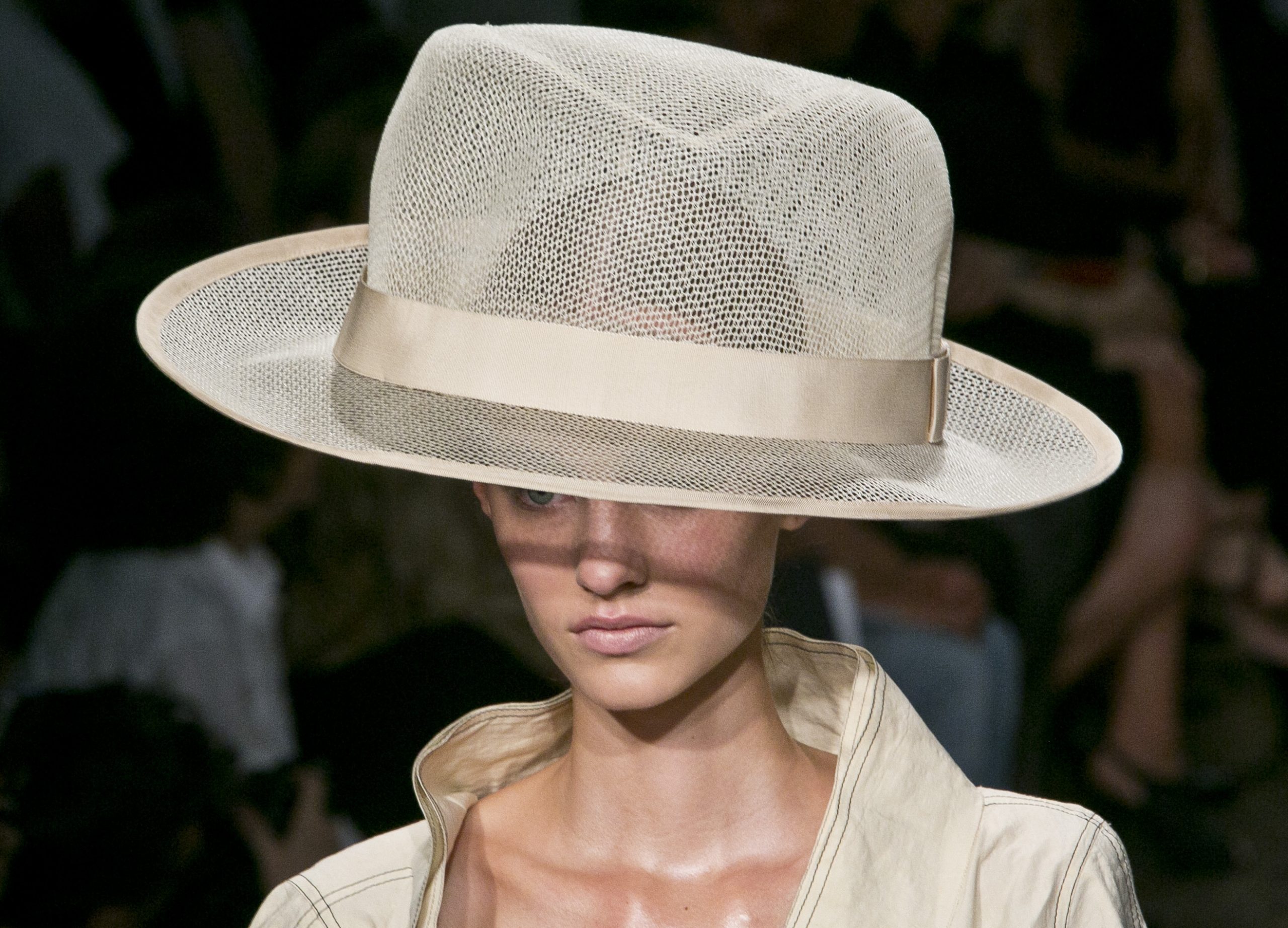 Bras, braids and sky-high hats at Donna Karan