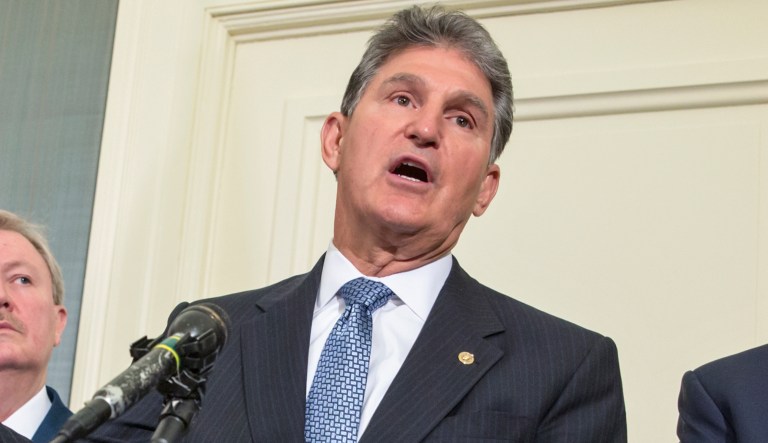 Manchin, who represents one of the top coal producing states, is the first Democrat to explicitly support Perry's plan. (AP Photo/J. Scott Applewhite)