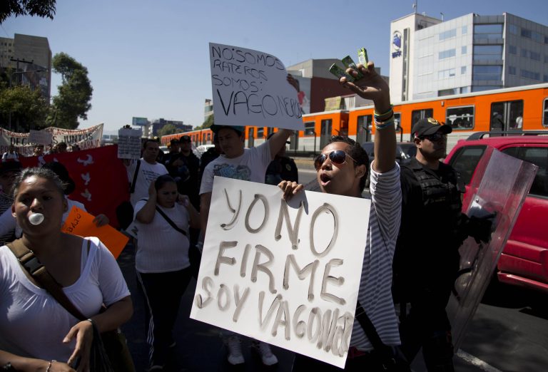 In this March 5, 2014 photo, Mexico City subway vendors, known 