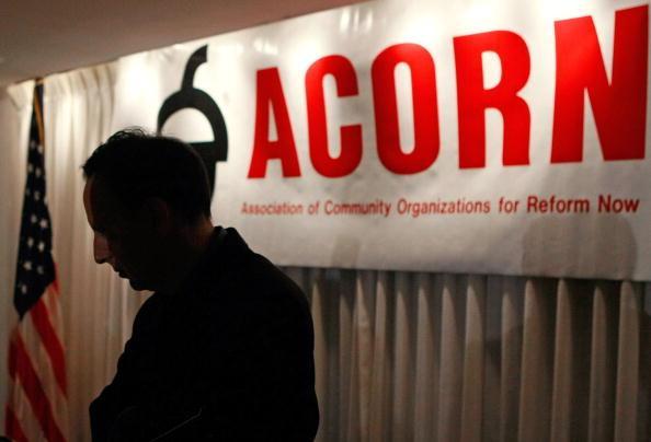 Steve Kest, Executive Director of ACORN, talks to a reporter after a news conference October 29, 2008 in Washington DC.(Photo by Mark Wilson/Getty Images) 