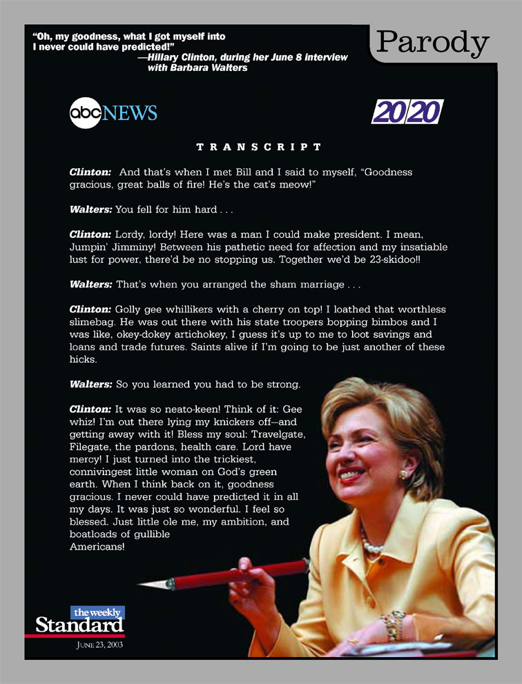 Hillary Clinton lets loose with Barbara Walters.