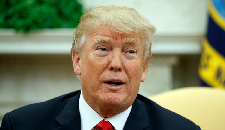 President Trump held a closed-door meeting Thursday with members of the video game industry, lawmakers, and cultural critics in the wake of the Marjory Stoneman Douglas High School shooting. (AP Photo/Evan Vucci)