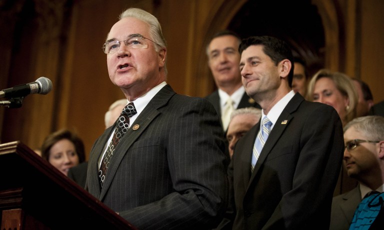 Rep. Tom Price, the Georgia Republican who President-elect Trump nominated to be secretary of the Department of Health and Human Services, has a plan. (Pete Marovich/Bloomberg)