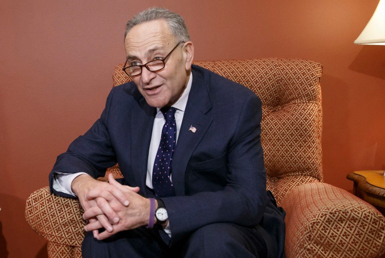 Schumer, D-N.Y., penned an op-ed in the Washington Post arguing the investigation will not be independent if Sessions is left in charge because of his longstanding ties to President Trump. (AP Photo/J. Scott Applewhite)