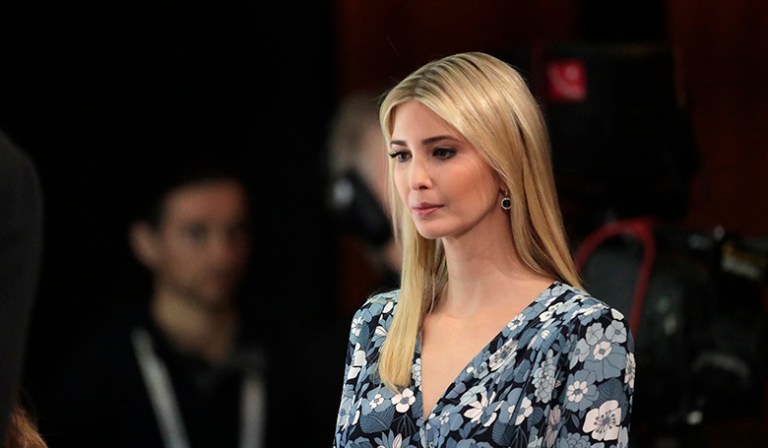 Ivanka Trump on Tuesday faced boos and hisses during a panel discussion at the W20 Summit in Berlin Tuesday morning after she defended her father's record on women. (AP Photo/Markus Schreiber)