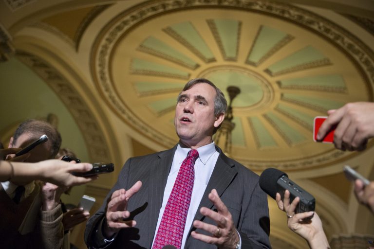 Jeff Merkley has led Monica Wehby in most polls and remains favored to win re-election. (AP Photo/J. Scott Applewhite)
