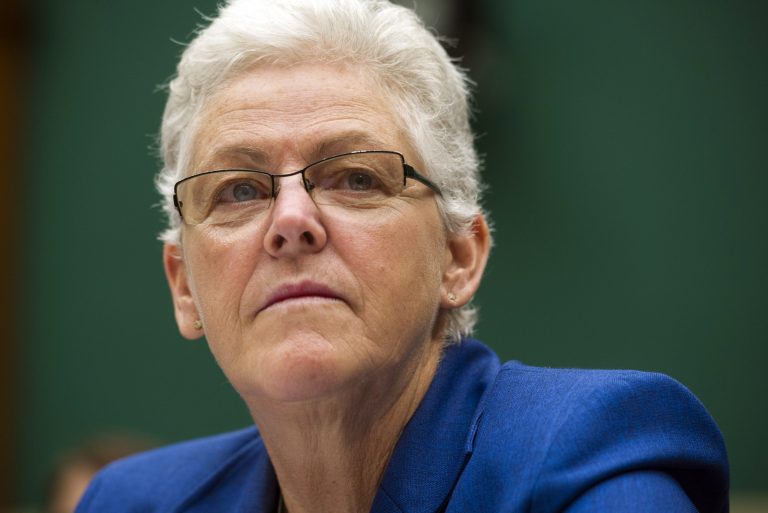   In this Sept. 18, 2013, photo, EPA administrator Gina McCarthy testifies before the House Subcommittee on Energy and Power on Capitol Hill, in Washington. (AP Photo/Cliff Owen)  