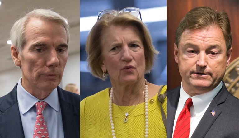 Republican Sens. Dean Heller of Nevada, Shelley Moore Capito of West Virginia and Rob Portman of Ohio, three key swing votes in the healthcare debate, said on Tuesday that they would vote 