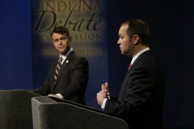 Indiana polling has showed Todd Young up 8-12 percentage points on Marlin Stutzman in recent days, but approximately a quarter of Republican Hoosiers remain undecided. (AP Photo)
