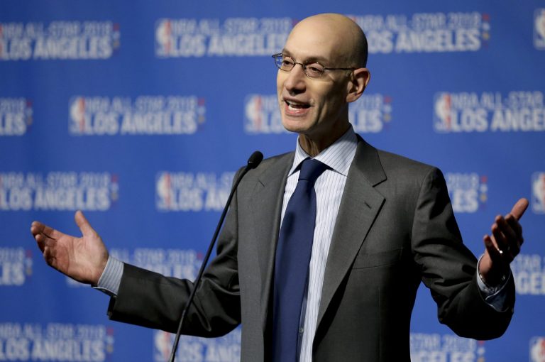 Silver said moving the All-Star game out of Charlotte was not brought up at the last owners' meetings. (AP Photo/Chris Carlson)