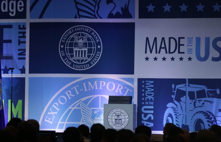The stage at the Export-Import Bank Annual Conference April 24, 2014 in Washington. (Getty Images File)