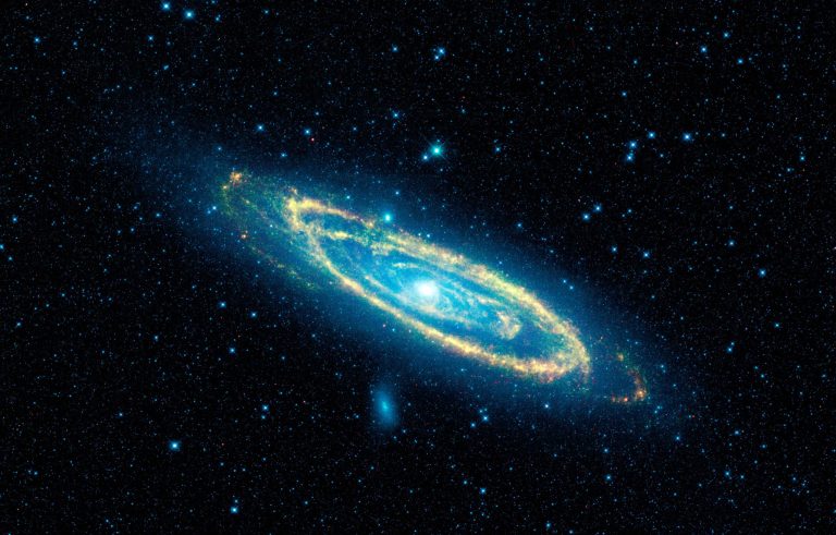 This image provided by NASA shows the immense Andromeda galaxy, also known as Messier 31, captured in full in this new image from NASA's Wide-field Infrared Survey Explorer, or WISE.