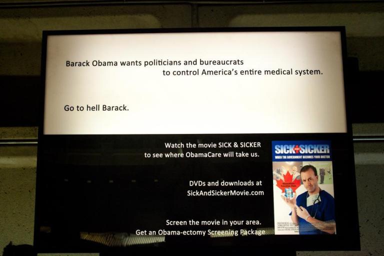 Metro station’s anti-Obama ad sparks talk of new regulations