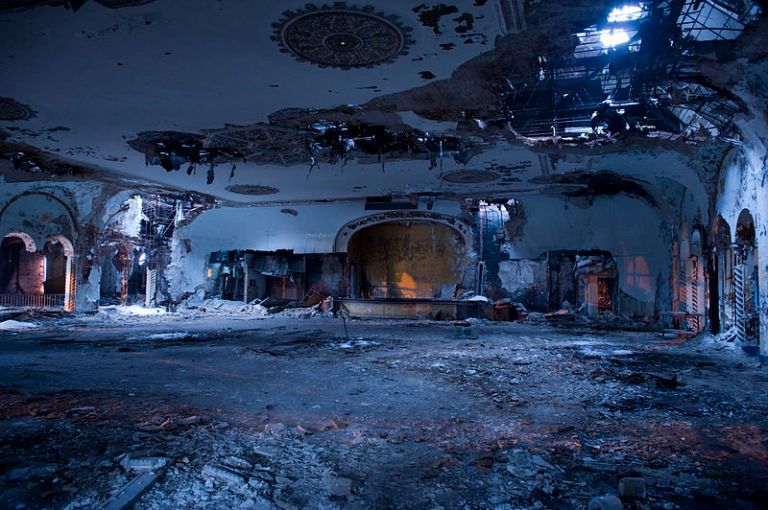 Like the city it once helped define, Detroit's once stately Grande Ballroom has fallen on hard times. (Wikimedia Commons photo)