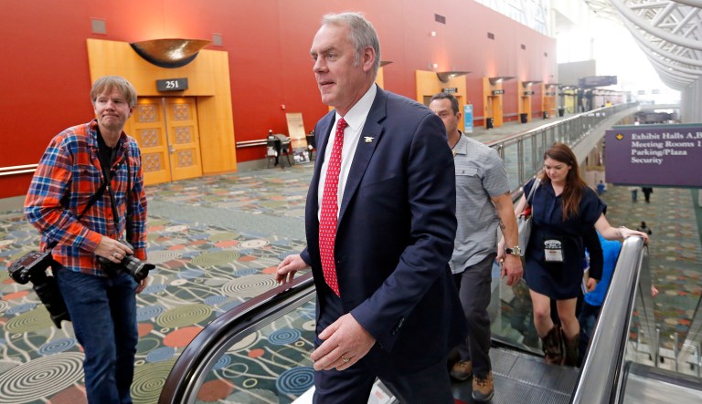 On Friday, Interior Secretary Ryan Zinke announced an executive order that would allow more big-game hunting in western states. (AP Photo/Rick Bowmer)