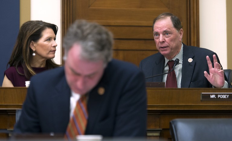 Rep. Bill Posey, R-Fla., said he believed only that the environmental regulations handed down by the Obama administration would drive industry out of the country to places where there are fewer rules. (AP Photo/Cliff Owen)
