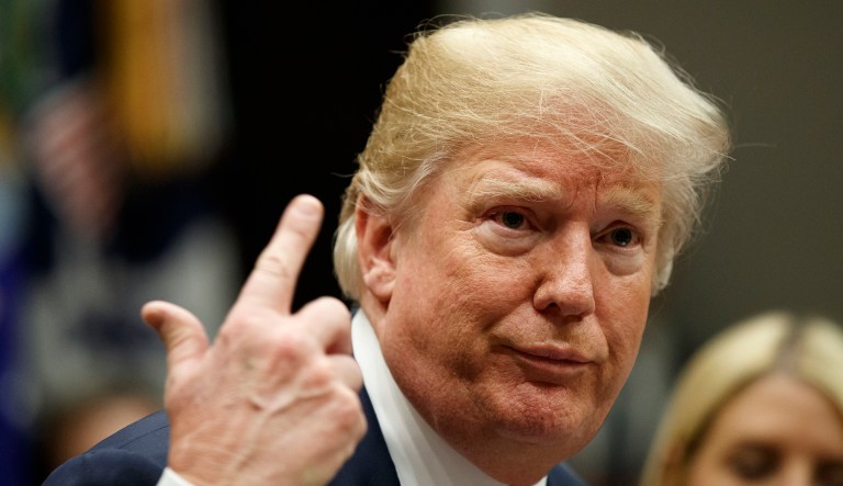 President Trump took to Twitter Thursday night to bash news network CNN, which held a town hall on gun control the night before in the wake of the deadly school shooting in Parkland, Fla. (AP Photo/Evan Vucci)