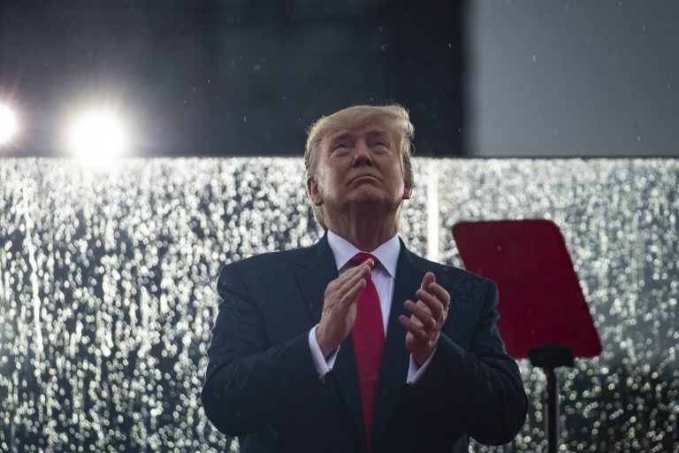 U.S. President Donald Trump applauds during the Fourth of July Celebration 'Salute to America' event in Washington, D.C., U.S., on Thursday, July 4, 2019.