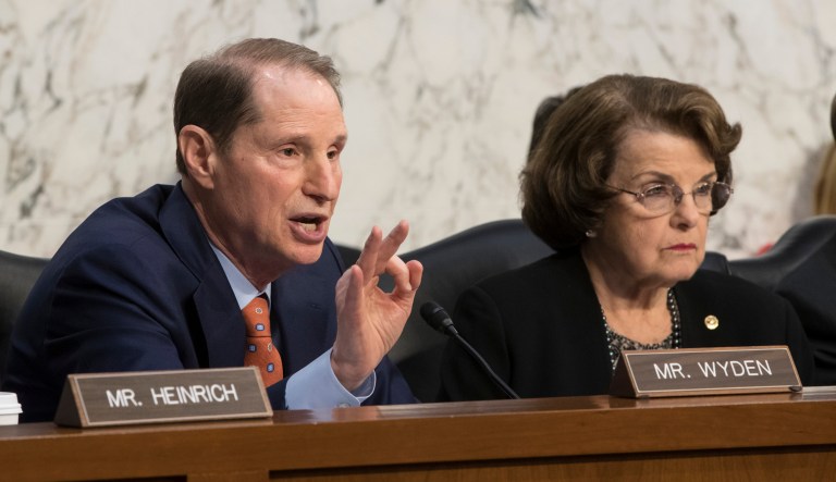 Sen. Ron Wyden, D-Ore., said Thursday it's not clear whether President Trump obstructed justice, after more than two hours of testimony from Former FBI Director James Comey. (AP Photo/J. Scott Applewhite)
