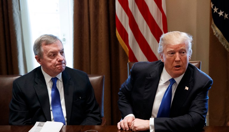 Sen. Dick Durbin claimed Trump questioned why a provision in the bipartisan compromise he and other lawmakers presented to Trump last week granted visas to more immigrants from 